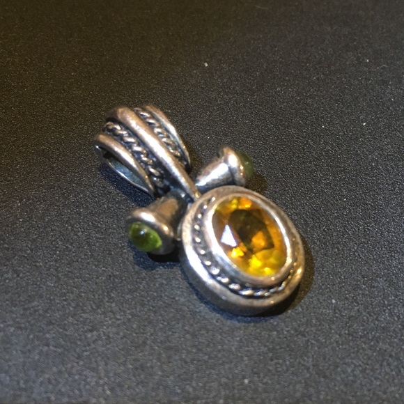 Designer style sterling and stone pendant - Picture 6 of 6